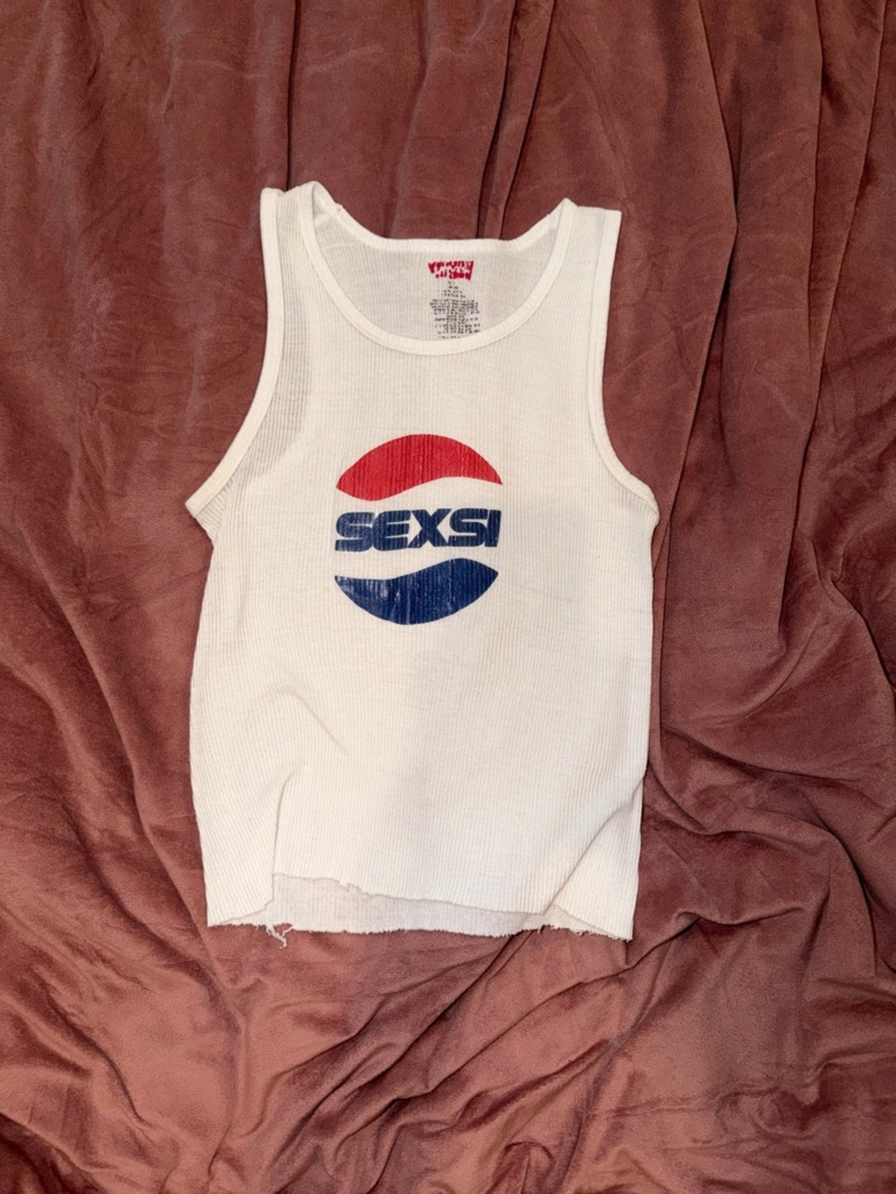 White Tank Top with Red & Blue Logo - Kids Shirts & Tops